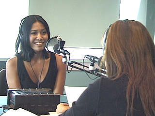 Anggun during an interview for a Tokio radio station
